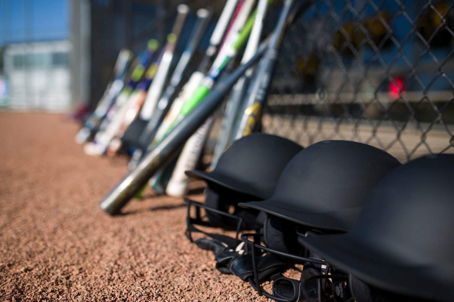 equipment sitting along fence
