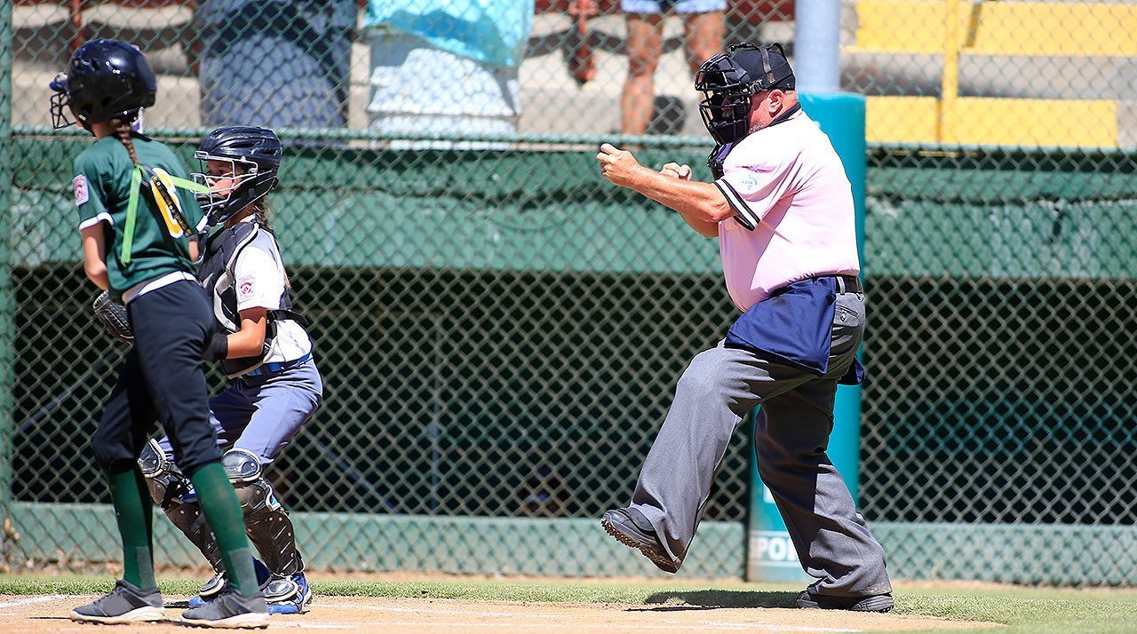 umpire and players
