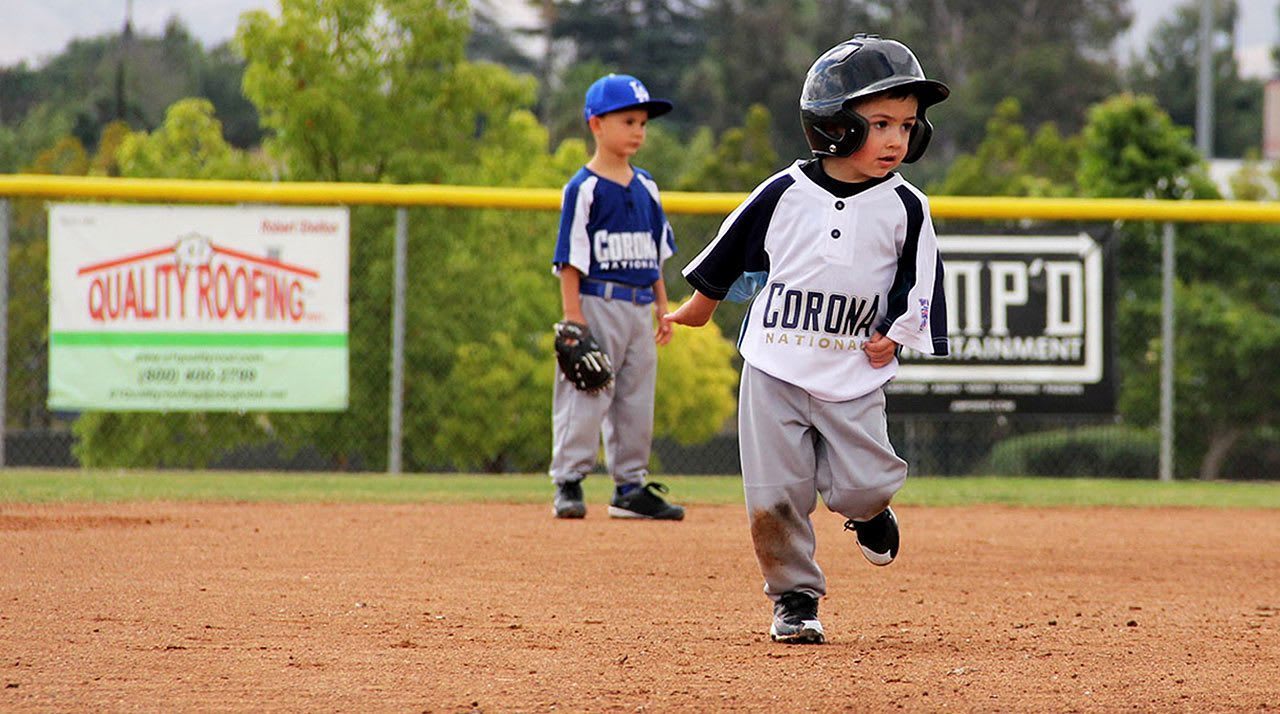 tee ball player running
