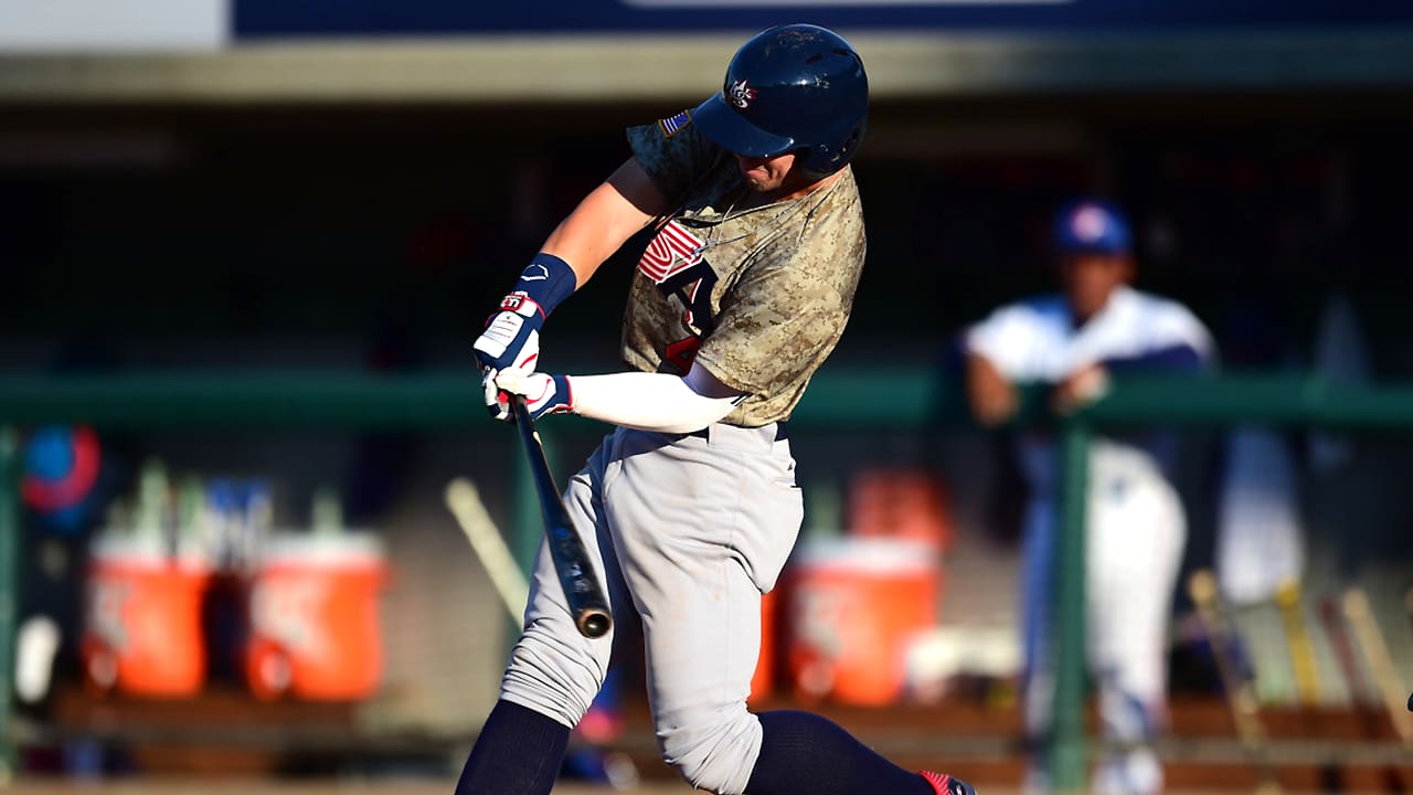 usa baseball player swinging bat