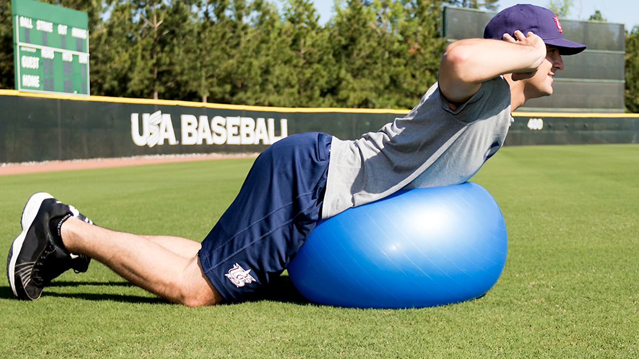 usa baseball player strength training ball