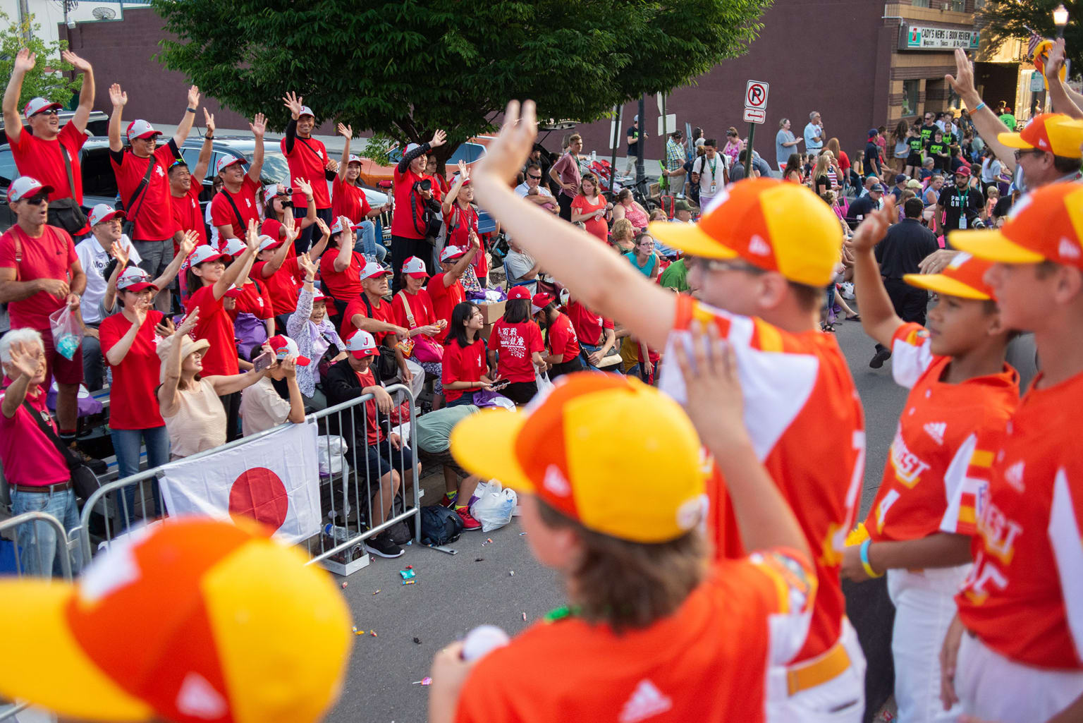 Southwest players waving to parade crowd
