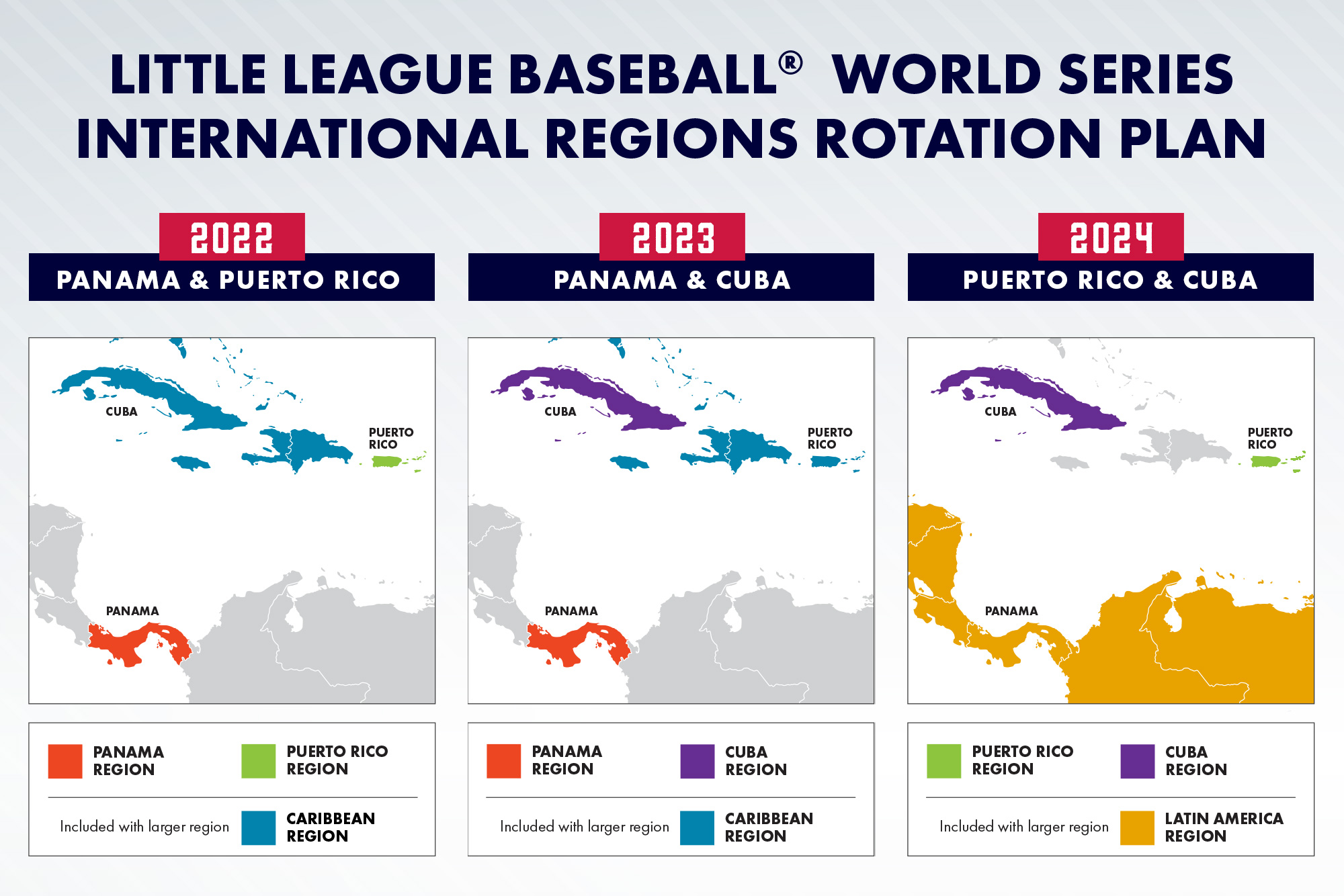 I made some maps showing the 2022 Little League World Series qualifying  regions/countries. : r/baseball