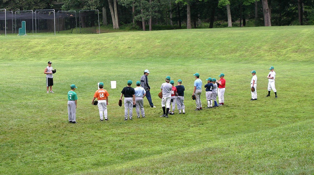 players practicing