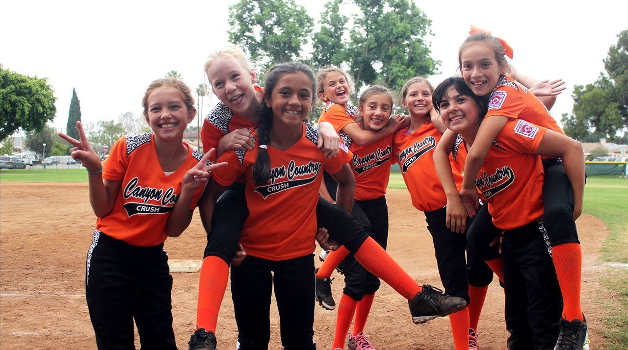 Group of Softball Players Smiling