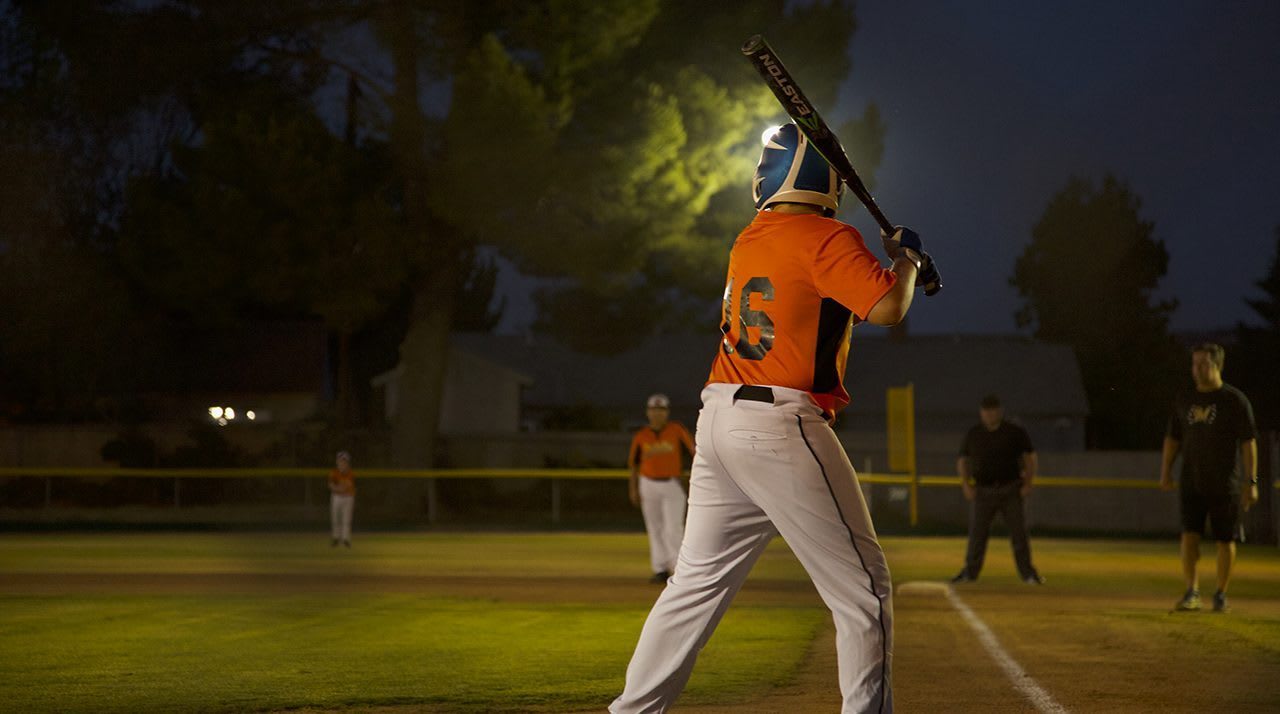 player batting at night