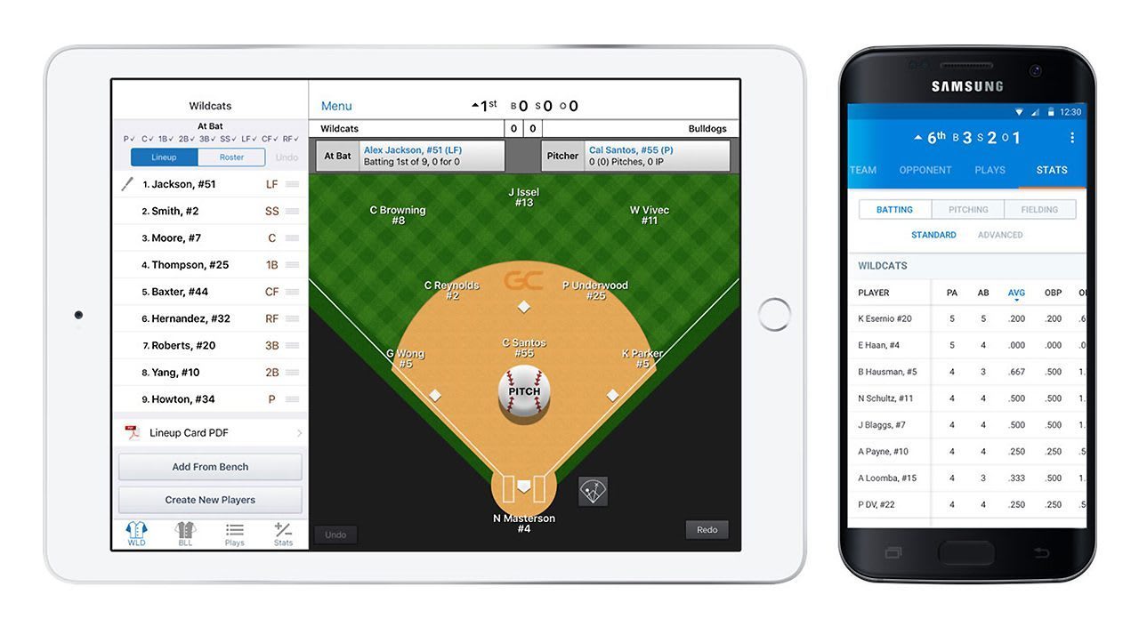 game changer graphic with tablet and phone