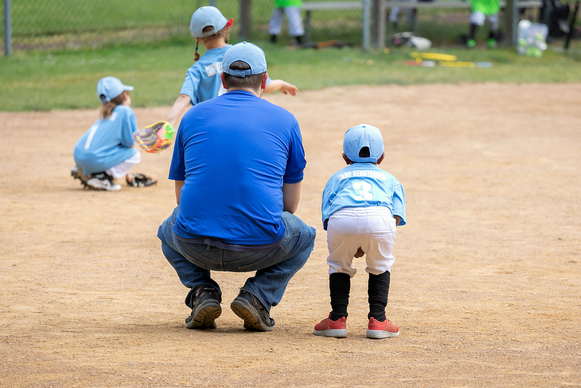 player and coach ready for play