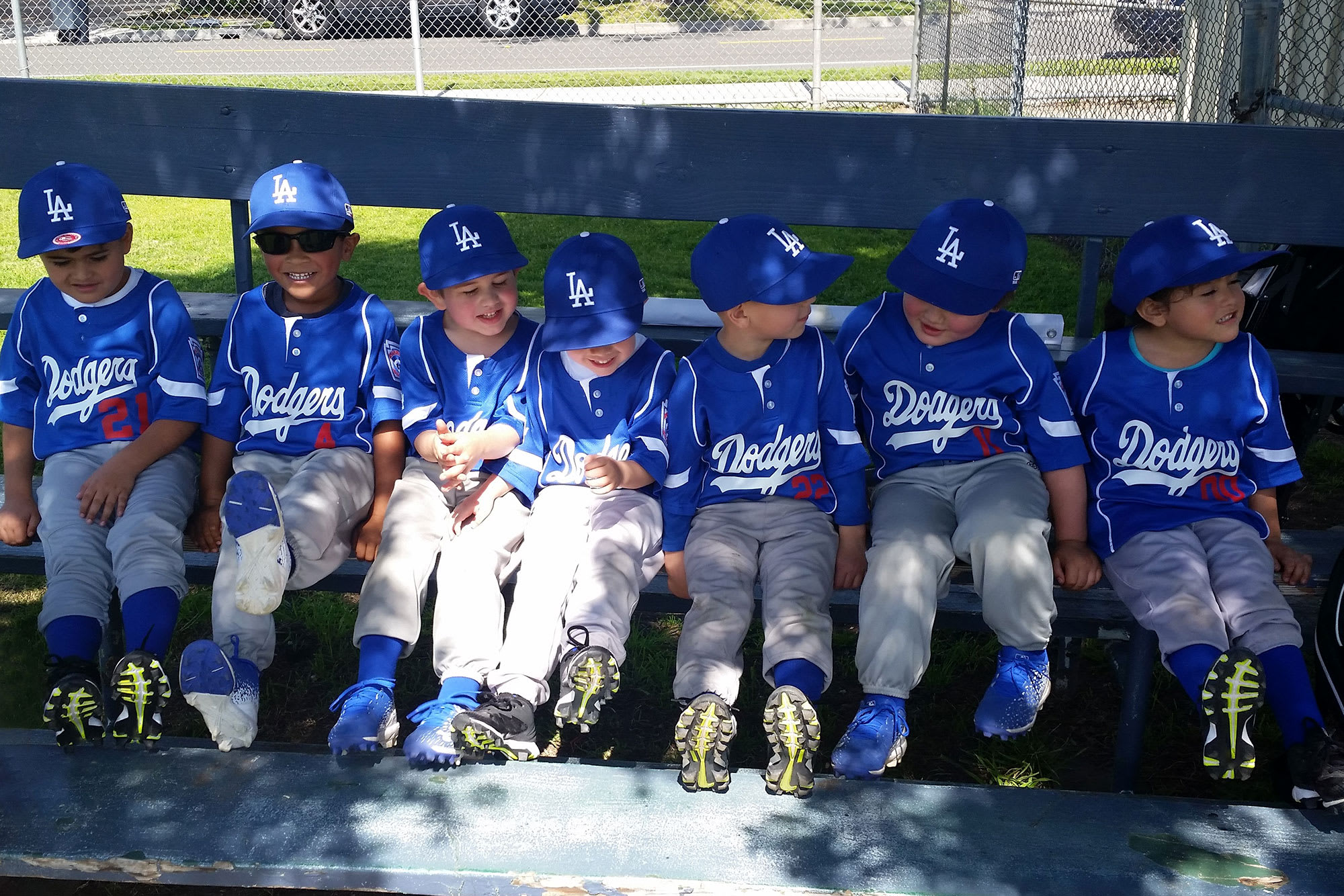 players sitting on bench