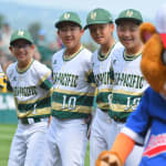 asia-pacific team laughing with dugout
