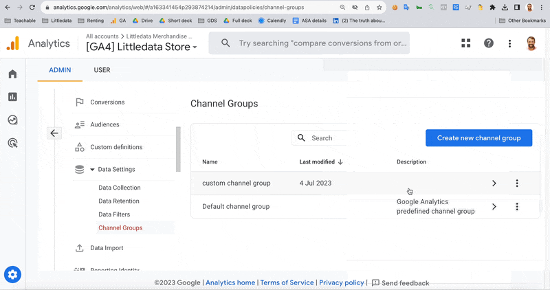 How to add to channel grouping