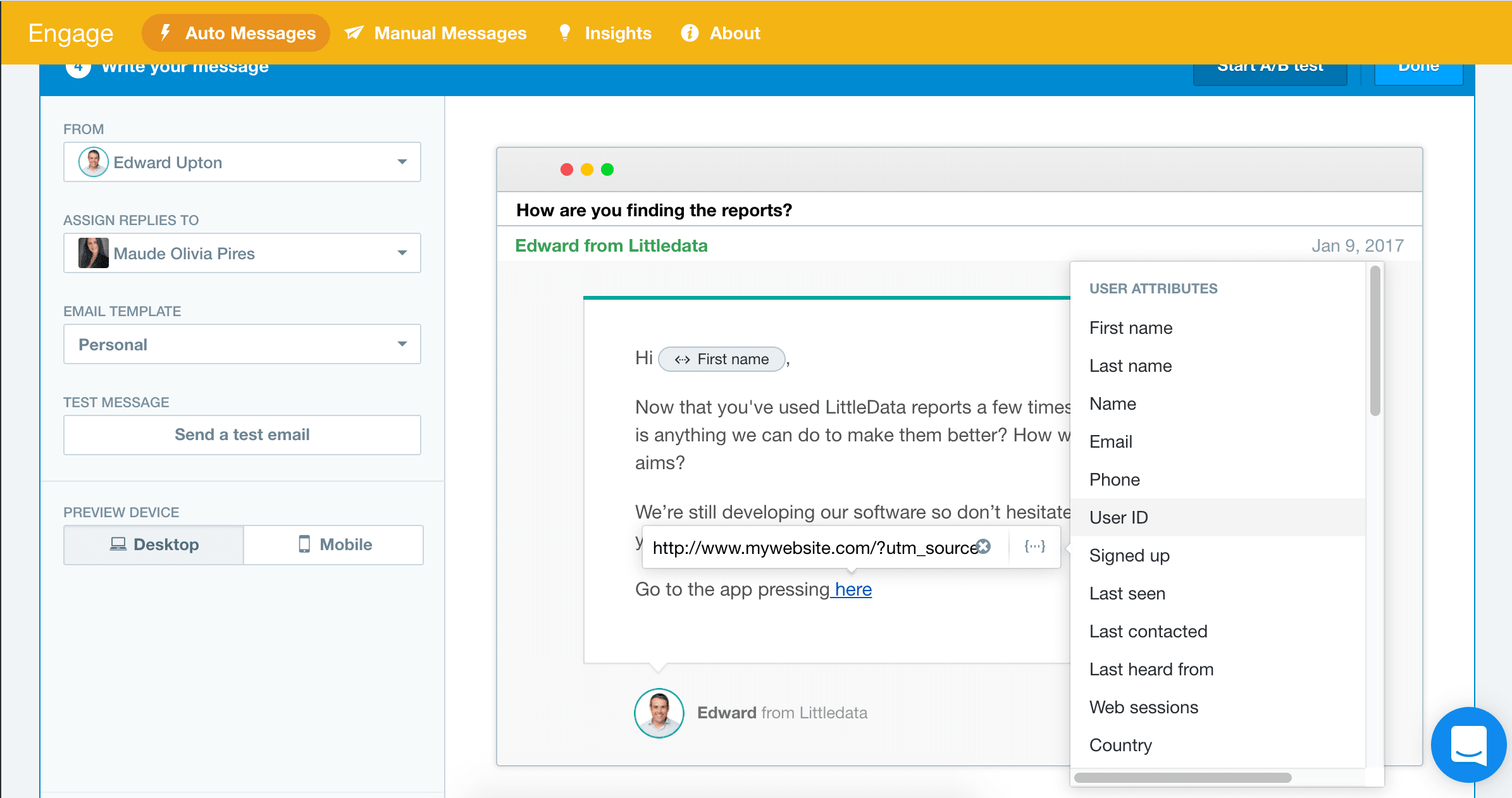 Add userId in intercom