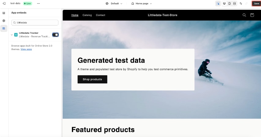 Embedded Littledata-Shopify app: Making the Shopify source easier to own