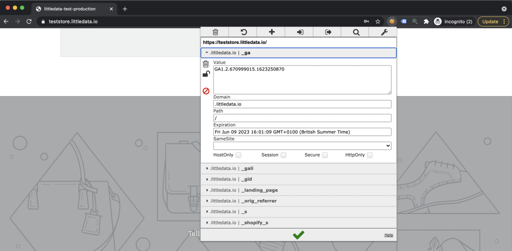 google analytics cookie check