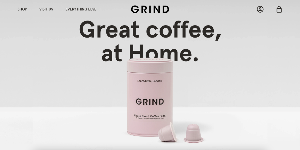 grind coffee homepage