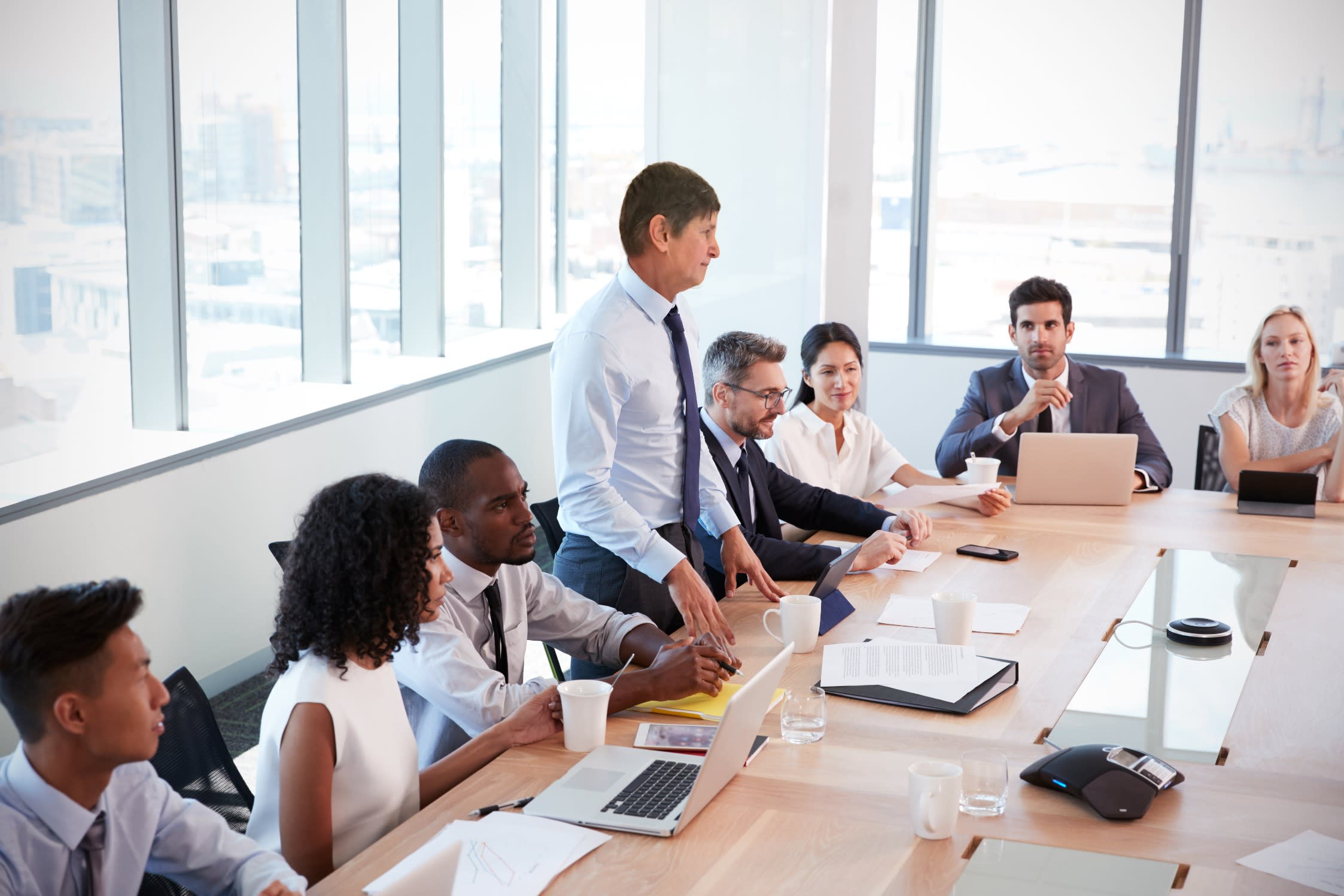 Dr. Gary and group at the conference table