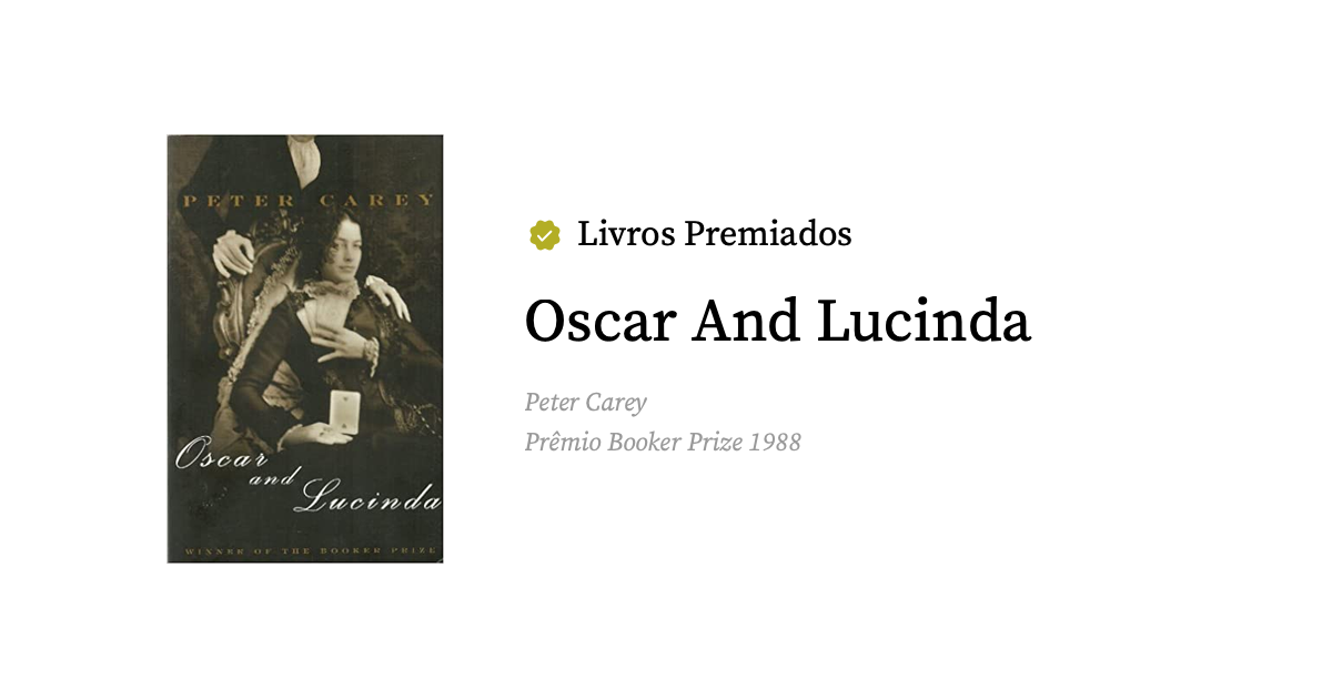 Award Winning Books · Oscar And Lucinda
