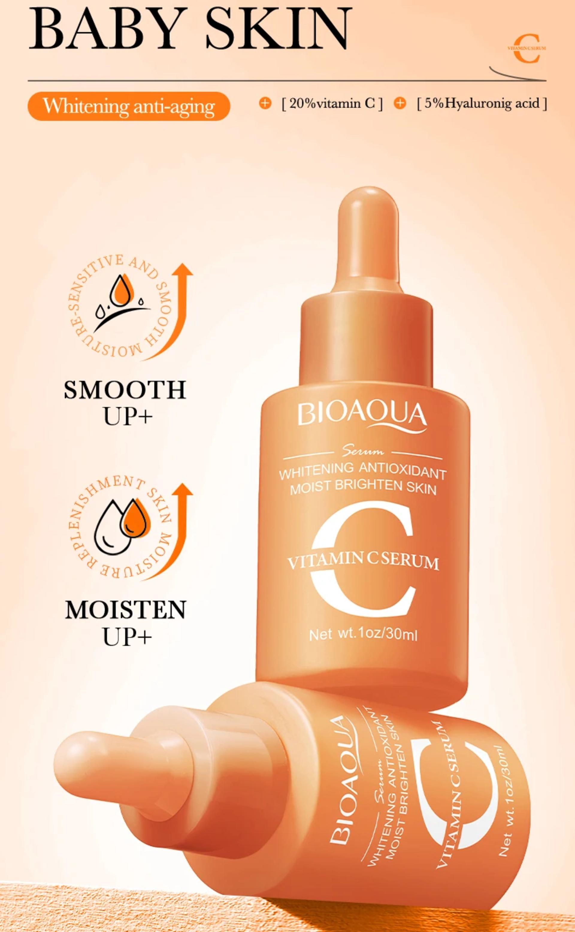 BIOAQUA Vitamin C Retinol Hyaluronic Acid Serum Moisturizing Brightening Hydrating Firming Facial Essence Beauty Face Skin Care