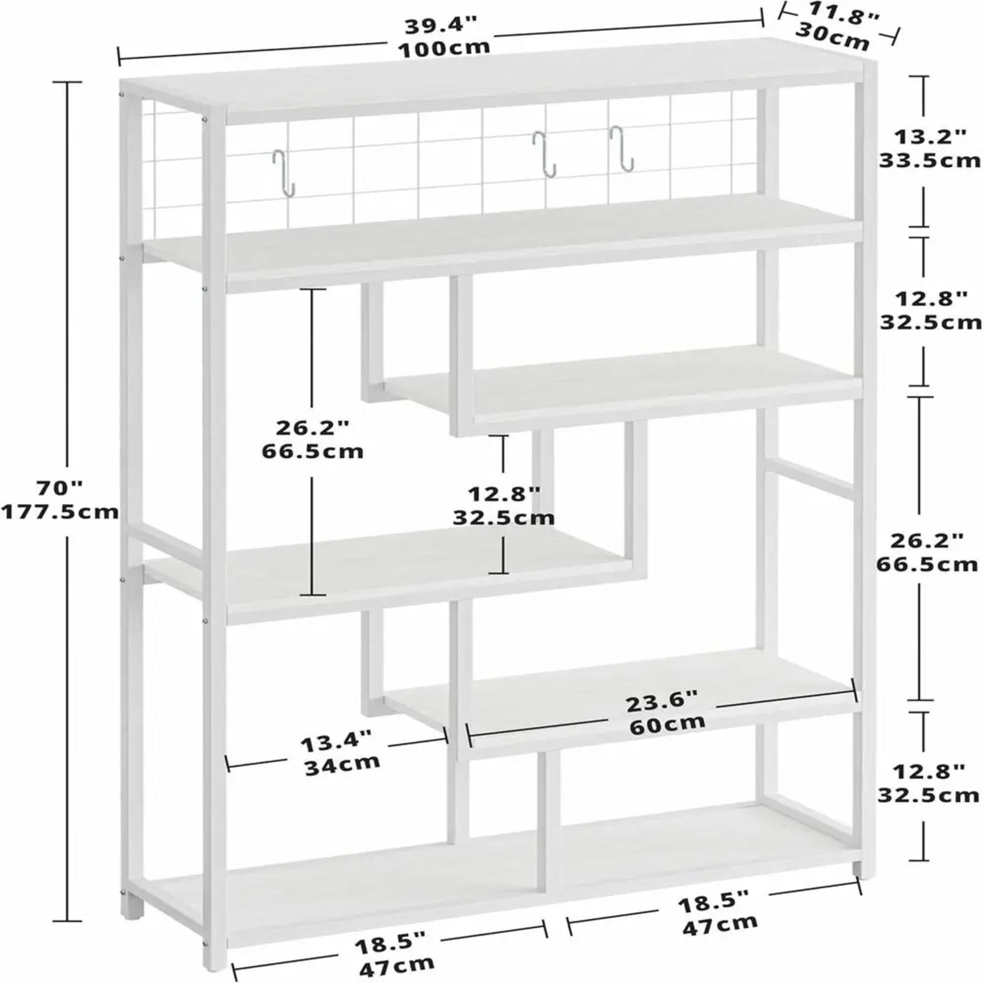 IRONCK Bookshelves and Bookcases 6-Shelf Etagere Bookcase, Industrial Open Display Shelves Geometric Bookcase with Sturdy Frame alternate