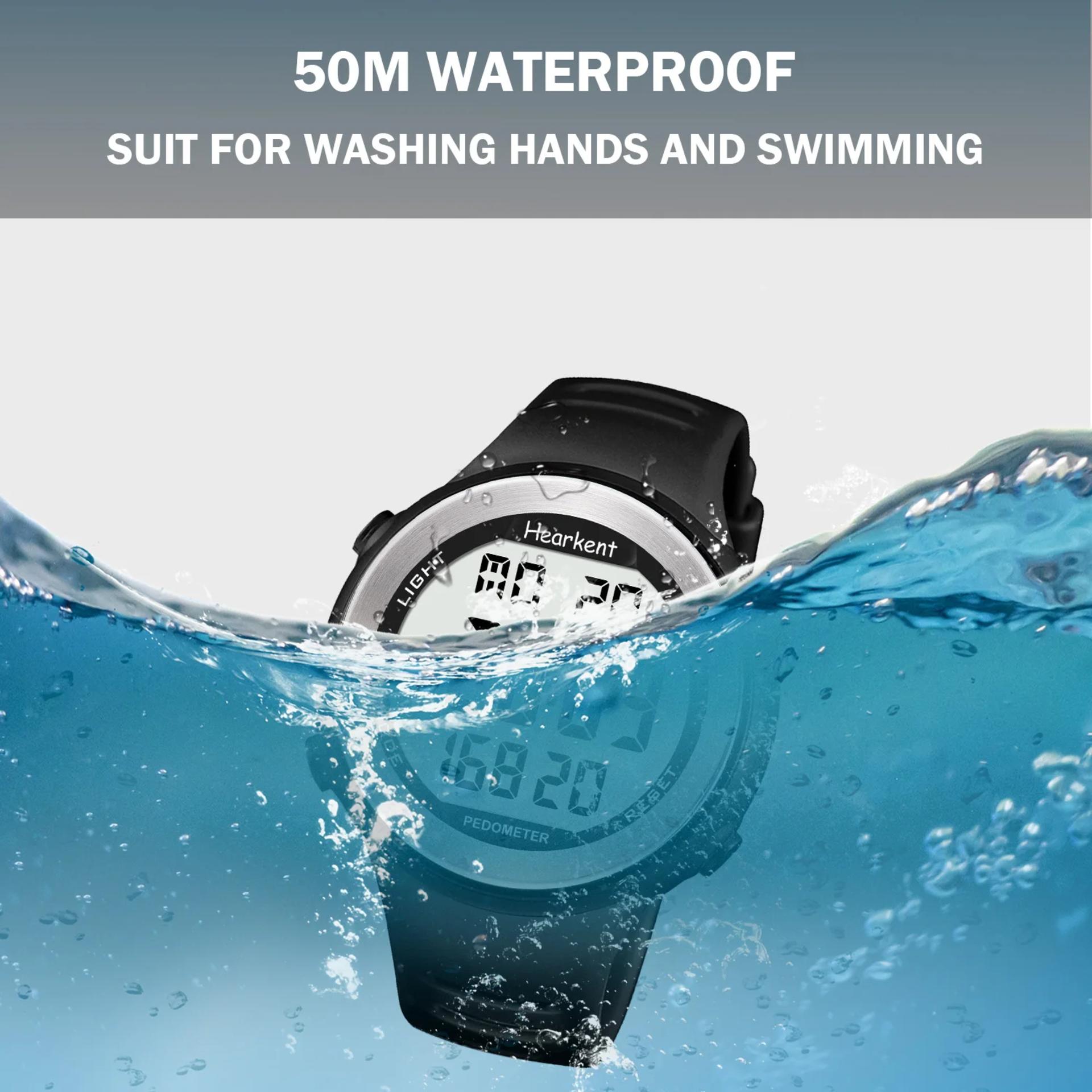 Hearkent Pedometer Watch Men Waterproof Step Counter Calorie Tracker Women Back Light Display Countdown Digital Watch alternate