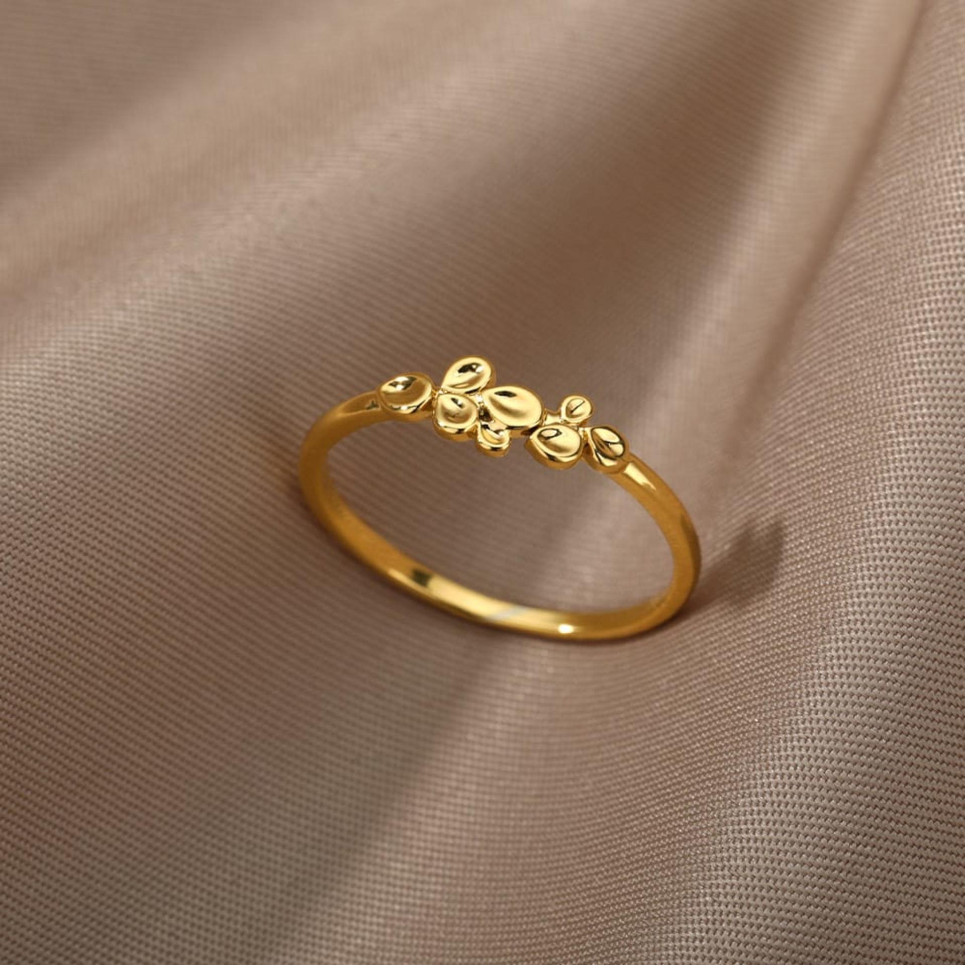 【Surprise Price】Simple Leaf Shape Ring 18K Copper Gold Plated Women's Ring Closed Finger Ring Fashion Jewelry