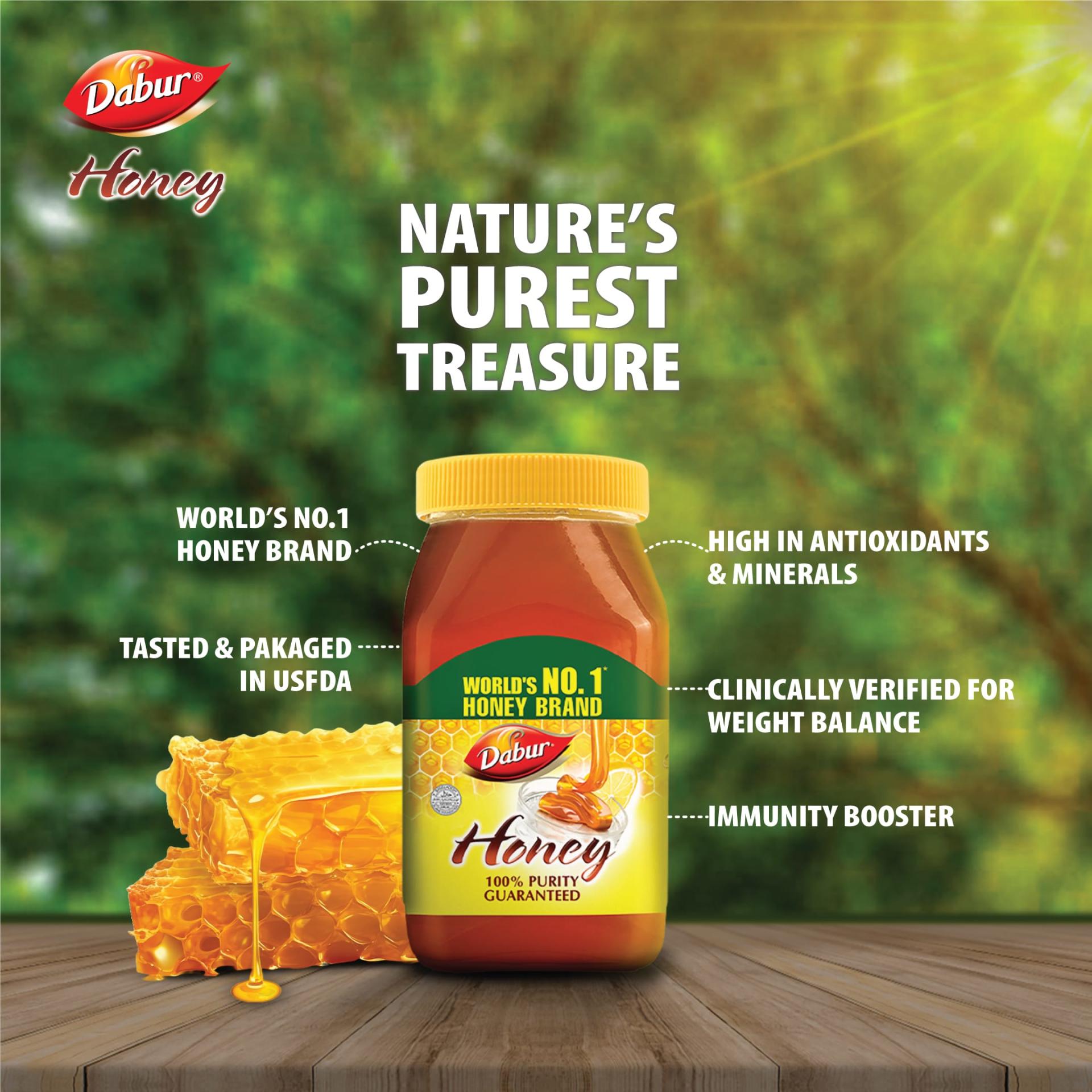 Dabur Honey: 100% Pure Honey with No Sugar Adulteration 250 gm