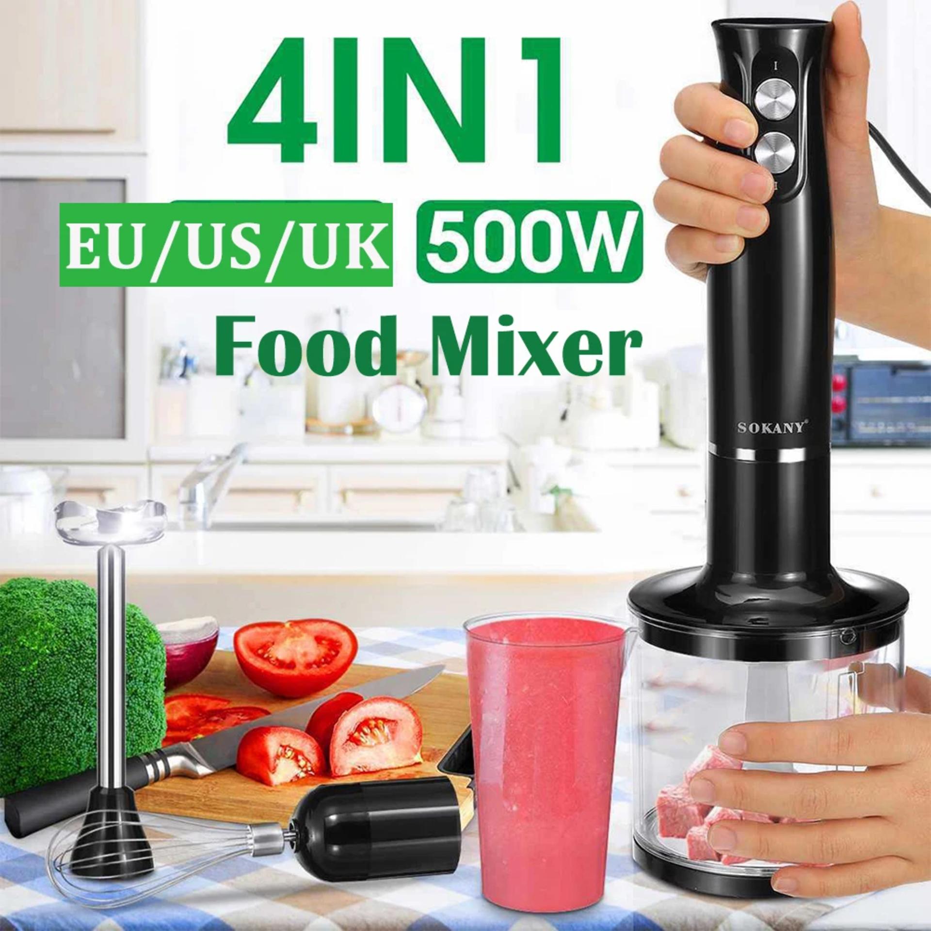 4IN1 Multifunctional Handheld Food Mixer 500W Electric Food Blender Stainless Steel Fast Stirring Meat Fruit Vegetable Processor alternate
