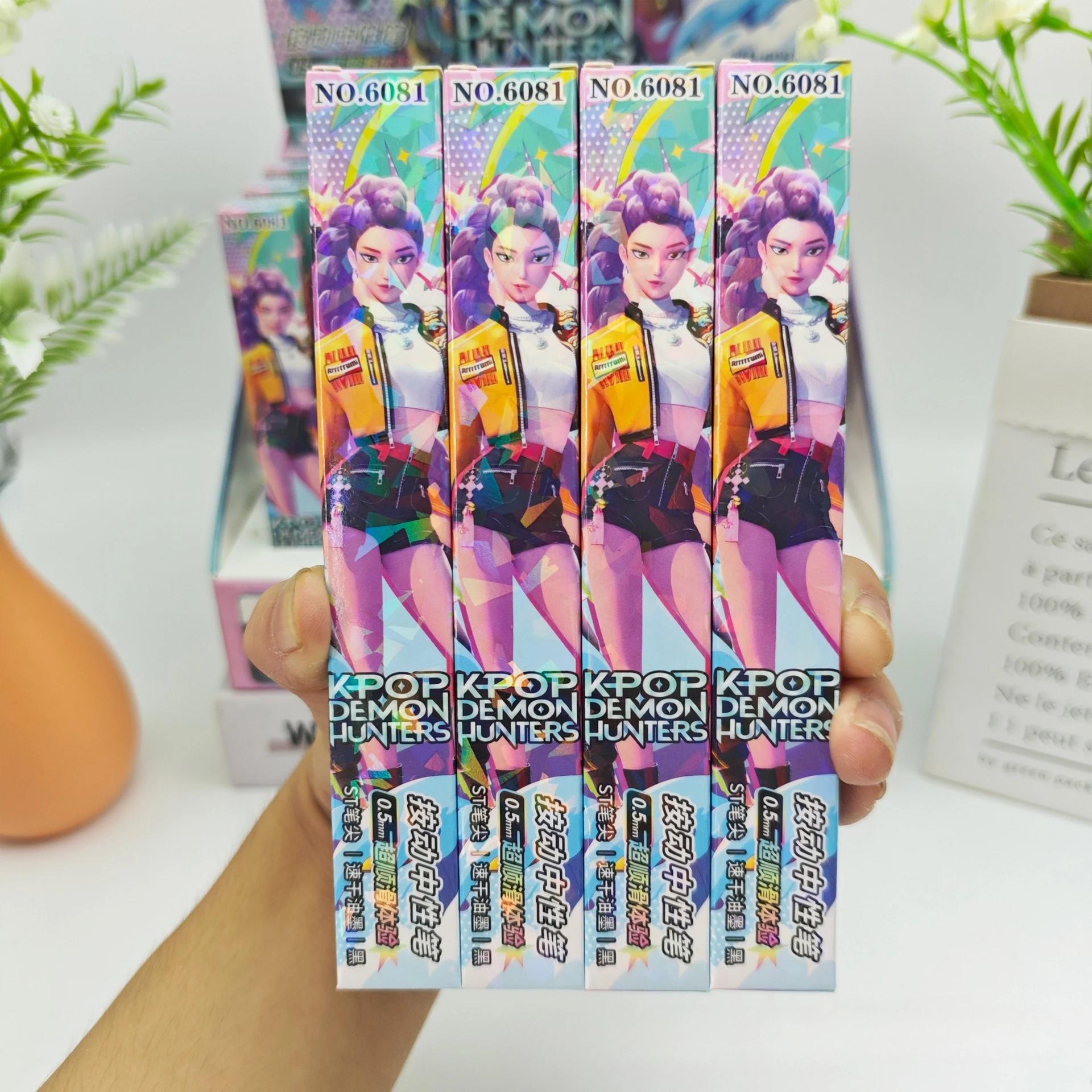 KPop Demon Hunters Anime Gel Pen 1/3/6/12Pcs - 0.5mm Student Writing Drawing Stationery Gift Supplies view 2