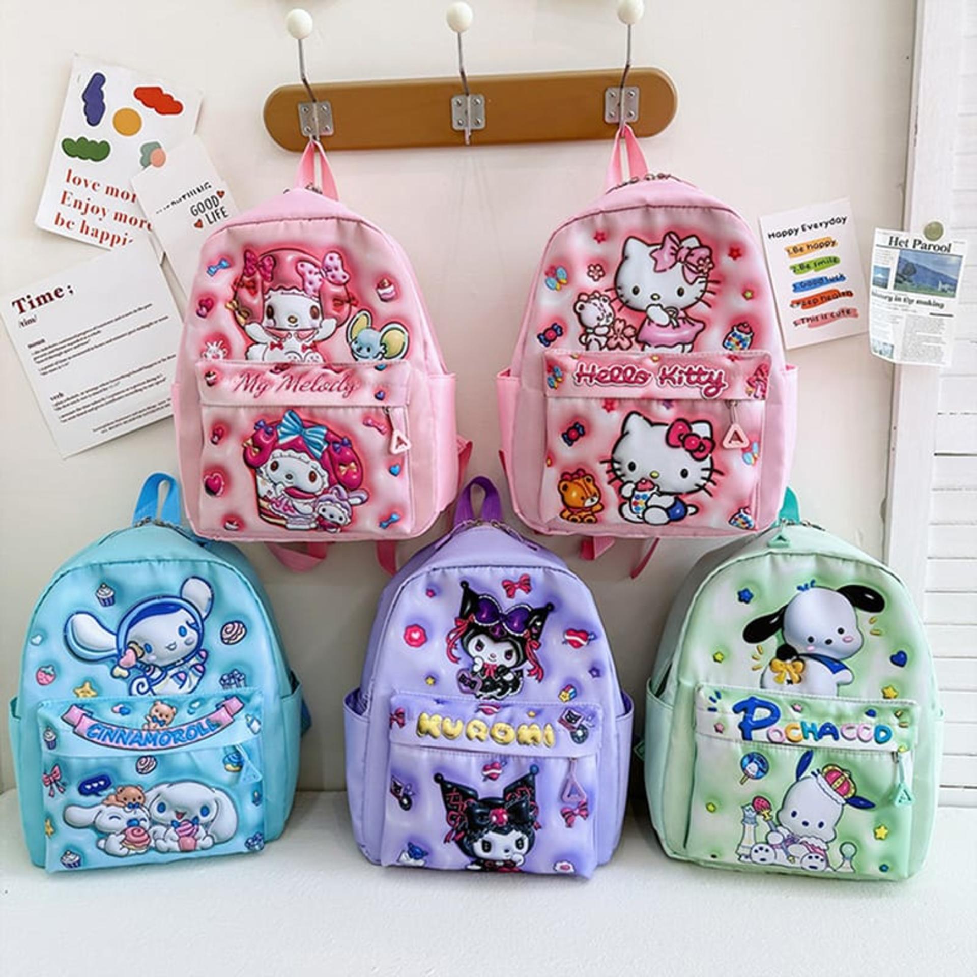 【Limited Time Only】 Cartoon Sanrio 3D Stereoscopic Backpack Kawaii Hello Kitty Kuromi Melody Cute Travel Bag Children Large Capacity Schoolbag Gifts view 3