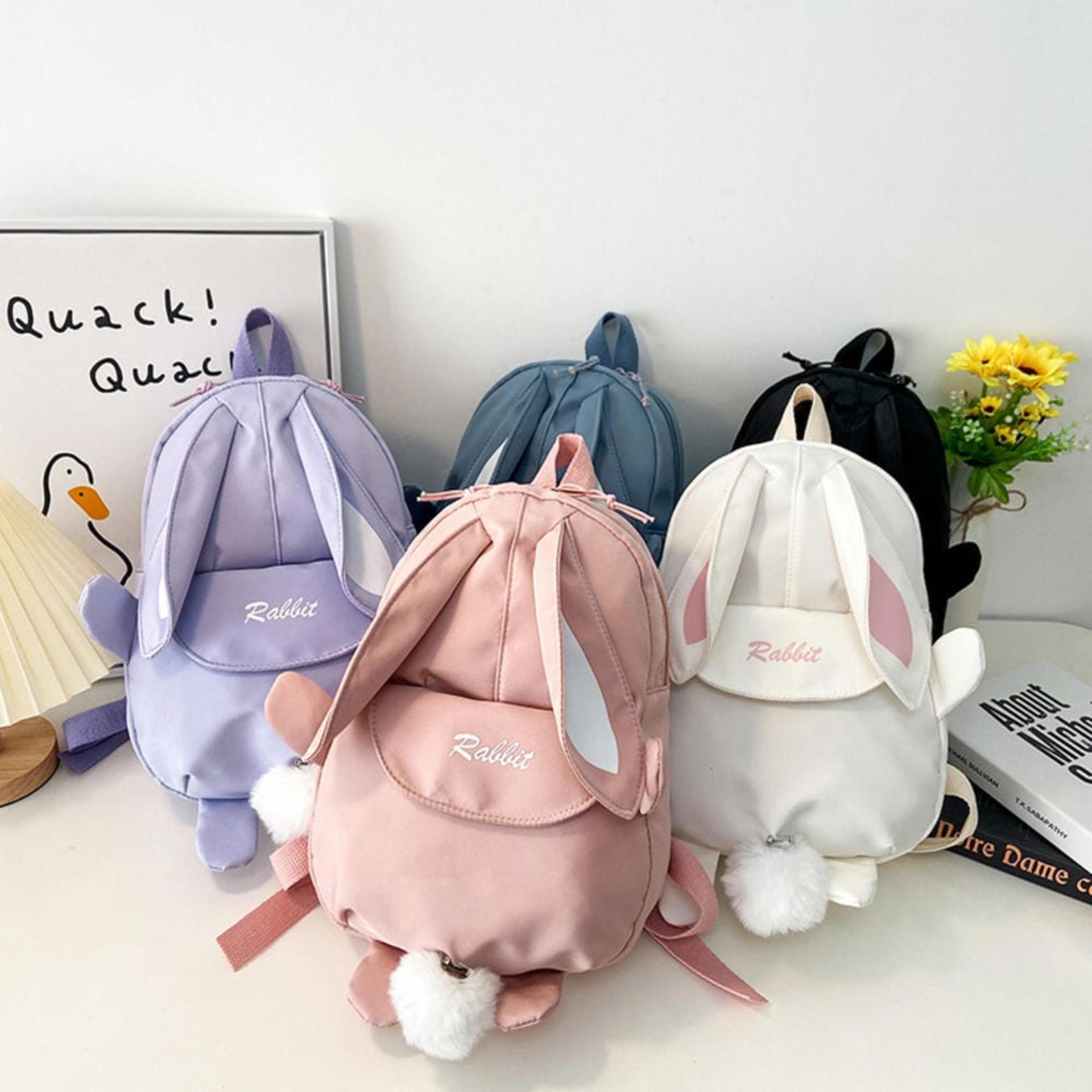 【Trending in Fashion】 Bunny design Children school bags Comfortable Durable materials Lightweight Portable backpacks New fashion Multiple compartments Kids travel rucksacks for School Travel Outdoor activities Boys and girls Daily use