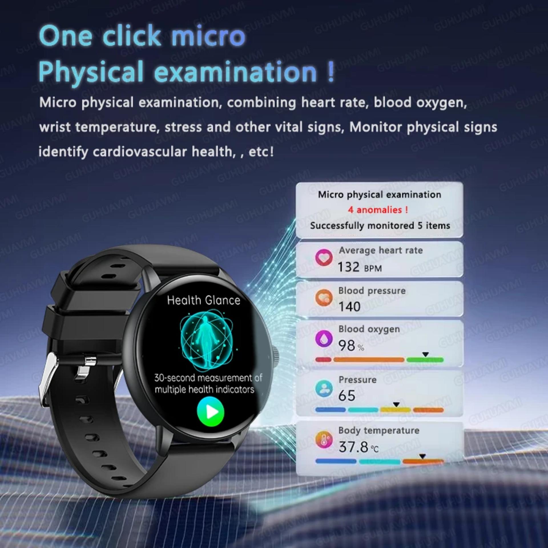 2025 New Body analysis Health Smart Watch Sapphire Glass Blood lipids Uric Acid Blood Pressure ECG+PPG BluetoothCall Smart Watch alternate