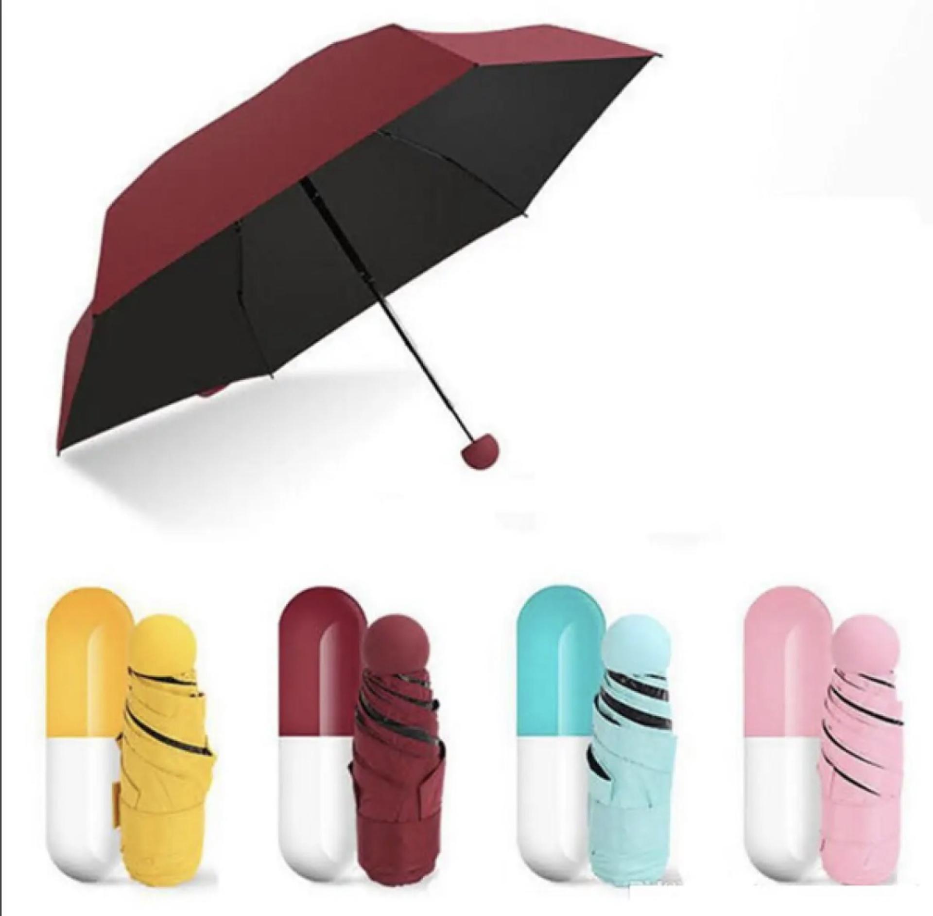 7" Mini Folding Capsule Umbrella With Cute Capsule Case