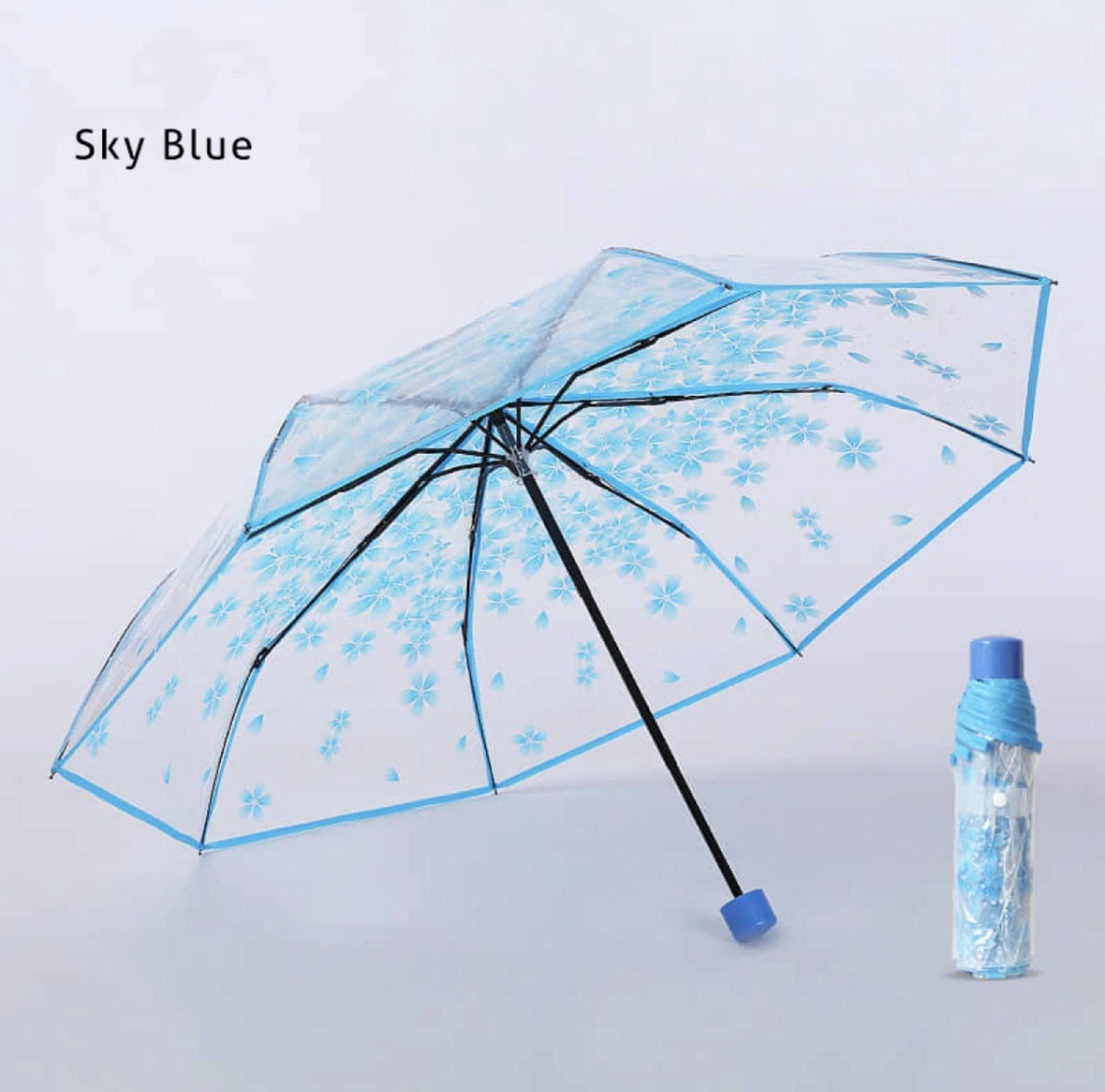 Cherry Blossom Transparent Folding Umbrella view 2