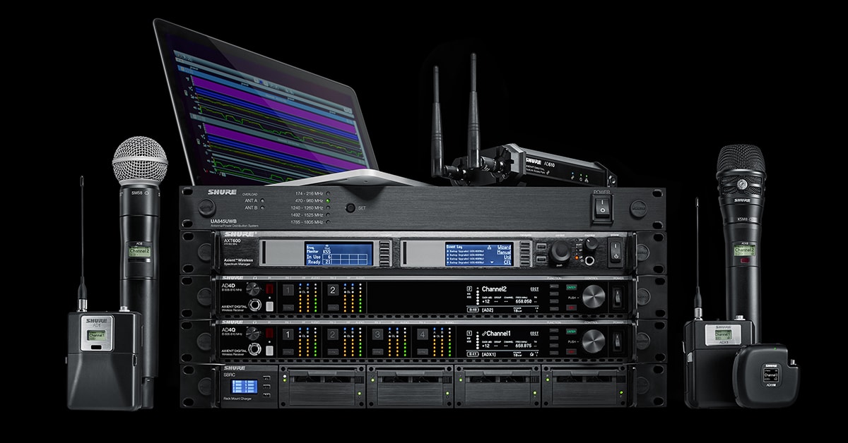 Shure Axient wireless rack