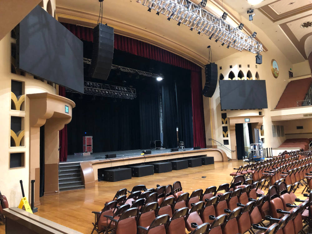 Installed system in a civic auditorium