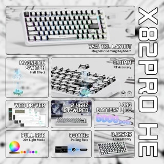 Attack Shark Keyboard magnetic X82 PRO 8KHz Gaming კლავიატურა