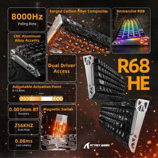 Attack Shark Keyboard magnetic R68 HE 8KHz Gaming კლავიატურა