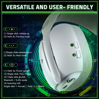 ყურსასმენი - Attack Shark Headset L80 Pro, WL/BT/mini-jack, white