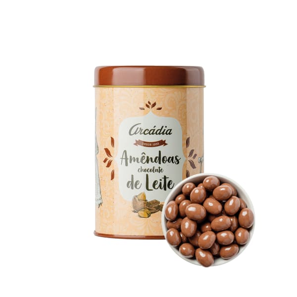 Lata de Amêndoas de Chocolate de Leite