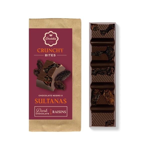 Crunchy Bites - Chocolate Negro com Sultanas