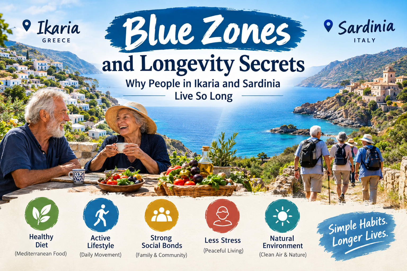 Blue Zones and Longevity Secrets Why People in Ikaria and Sardinia Live So Long