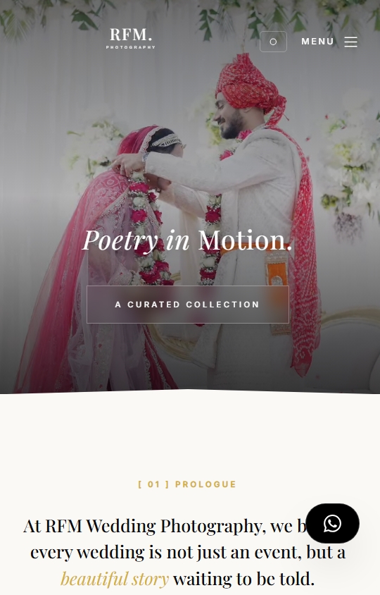 RFM Wedding Photography mobile view