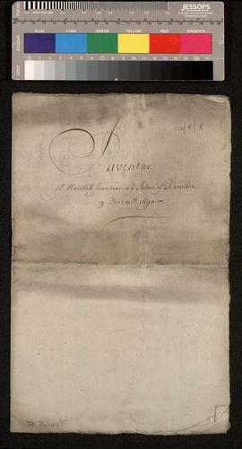 Hamilton Inventory 9 December 1690, M12/1 : Page 01
