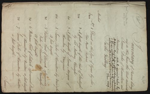 Hamilton Inventory 7 June 1759, M4/48 : Page 01
