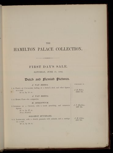 Hamilton Palace Collection Illustrated Priced Catalogue 1882, (Lennoxlove House) : Page 007