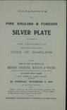 Hamilton Illustrated Auction Sale Catalogue - Silver 1919, NMS N/R : Frontispiece