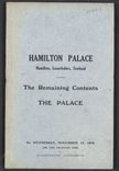 Hamilton Illustrated Auction Sale Catalogue - The Remaining Contents, 1919, M124/5/17 : Front Cover