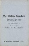 Hamilton Auction Sale Catalogue - Furniture 1919, 124/5/6 : Front Cover