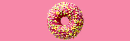 PINK MINI DONUT M/BLOMSTER KRYMMEL