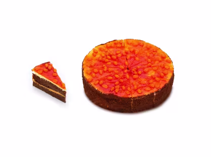 Kakaový dort s rakytníkem